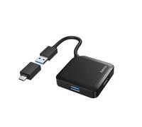 Hama Hub USB 3.0 da tavolo, 4 porte, cavo integrato con adattatore Type C, nero NEW