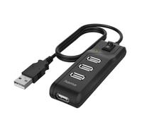 Hama Hub USB 2.0 da tavolo, 4 porte, switch ON/OFF, cavo integrato, ne Hama