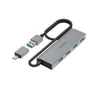 HAMA Hub USB A con Adaptador USB-C (4 Puertos USB A, USB 3.2, hasta 5 G (hama)