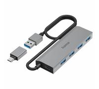 Hama Hub USB-C, 4 porte, USB 3.2 Gen1, in dattatore USB-C e alimentatore