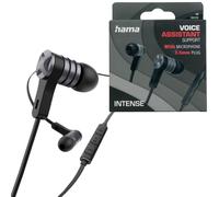 Hama in-Ear Cuffia 3,5mm Jack Alluminio Auricolari Cuffie Microfono Remoto