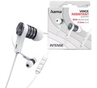 Hama Intense In-Ear Headset 3,5 mm Cuffie In-Ear Microfono Telecomando Bianco