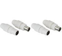 Hama Kit 2 Spine per Cavo Antenna, Coassiale Maschio e Femmina, Bianco (Confezione da 2)