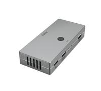 Hama KVM Switch per 2 PC, notebook, MacBook, tablet, 4 porte (KVM Commutatore per mouse, tastiera, stampante, chiavetta USB, cuffie, hard disk, PC, commutatore per mouse e tastiera 3 USB, 1 HDMI)