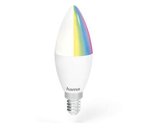 Hama - Lampadina RGBW WiFi a LED, attacco E14, 5,5 W (equivalenti a 40 W), Dimmabile, controllo Vocale/App