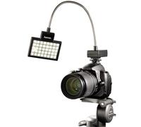 Hama Pannello LED per foto/video sottile 40 per fotocamere digitali e videocamere con slitta per flash, con braccio flessibile di supporto nero