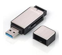 Hama Lettore USB 3.0, Corpo in Metallo, UHS-1, Micro SD, Micro SDXC, Micro SDHC, MMC, SD, SDHC, SDXC, Grigio