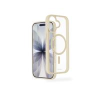Hama MagSafe - Custodia magnetica per iPhone 17 e MagSafe per ricarica induttiva, protezione dei bordi, superficie antiscivolo, tasti laterali protetti, trasparente/beige