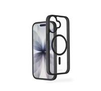 Hama MagSafe - Custodia magnetica per iPhone 17 e MagSafe per ricarica induttiva, protezione dei bordi, superficie antiscivolo, tasti laterali protetti, trasparente/nero