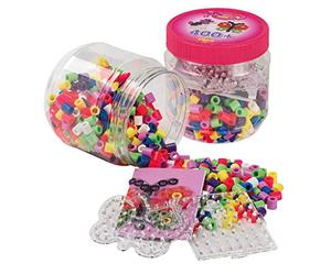 Hama Maxi 8791 - Set in barattolo - Quadrato e farfalla, ca. 400 perline, dai 3 anni