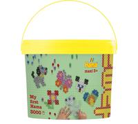 Hama Maxi Beads & Pegboards Bucket Approx. 3000 Beads, 4 Transparent Pegboards