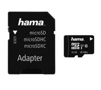 Hama microSDHC Classe 10 UHS-I 80MB/s + adattatore/mobile 16 GB