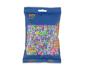 Hama Midi 201-50 - Perline da stiro Ø 5 mm, busta da ca. 3.000 pezzi, Mix pastello, dai 5 anni