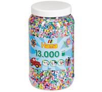 Hama Midi 211-50 - Perline da stiro Ø 5 mm, barattolo da ca. 13.000 pezzi, Mix pastello, dai 5 anni