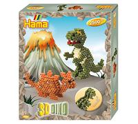 Hama Midi 3250 - Confezione regalo - 3D Dino, ca. 2.500 perline, dai 5 anni