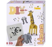 Hama Midi 3256 - Confezione regalo - 3D Safari, ca. 2.500 perline, dai 5 anni