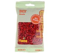 Hama Midi Bio Beads Bag | Circa 1000 perline fusibile | Decorazione a mosaico Arti e mestieri per bambini creativi dai 5 anni in su | Rosso scuro