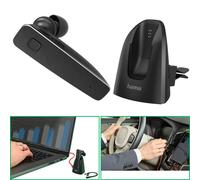 Hama Mono Bluetooth Headset + Stazione Cuffie Call Auto Cellulare PC Portatile