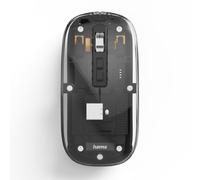 Hama Mouse multidispositivo WM-600, senza fili, radio/BT, piatto, 6 pulsanti, trasparente