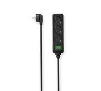 Hama - Multipresa 3 posizioni Schuko, spina Schuko, cavo 3 metri, nero, con switch on/off