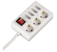 Hama - Multipresa 7 vie schuko con tasto on/off, cavo 1,4 metri, bianco