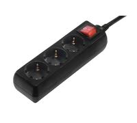 Hama | Multipresa a 3 prese con interruttore luminoso e protezione per bambini. (spina multipla, cavo da 1,4 m, prese a 45 gradi, 3500 W) nero.