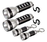 Hama PACK 4x Torcia LED Outdoor Set Lavoro Grande Piccola Argento, AA