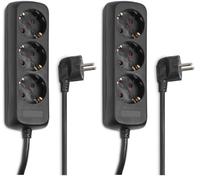 Hama Pannello di Distribution, 3 prese, Nero, 1,4 m (Confezione da 2)