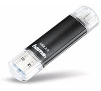 Hama Pendrive da 32GB, USB 3.0, Micro USB, Laeta Twin, Velocità 45 MBs, Nero