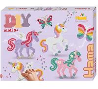 Hama Perle | Circa 4.000 perline, 2 pannelli forati: farfalla n. 298 e Fantasy Horse n. 315. Foglio di disegno stampato a colori, istruzioni e carta da stiro.
