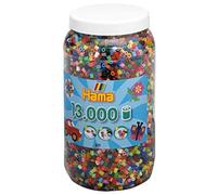Hama Perlen 211-68 perline da stirare XXL, barattolo con circa 13.000 perline colorate Midi, per bricolage, diametro 5 mm, in 52 colori, divertimento creativo per grandi e piccini