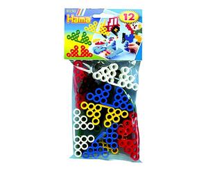 Hama Perlen 8150 - Set di 12 supporti per motivi in perline da stirare con diametro di 10 mm, accessori per bricolage, divertimento creativo per grandi e piccini