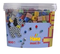 Hama Perlen 8573 Barattolo di Perline da Stirare con Circa 600 Perline da Lavoro Maxi Colorate con Diametro di 10 mm in Un Mix di Colori Solidi 2, Divertimento Creativo per Grandi e piccini