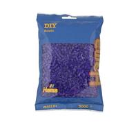Hama Perline 201-24 Perline da Stirare con Circa 3000 Perline Midi con Diametro di 5 mm in Viola Trasparente, Divertimento Creativo per Grandi e piccini