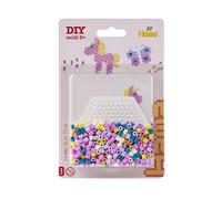 Hama Perline piccole | Circa 450 perline fusibili, 1 piccolo pannello forato esagonale n. 223 e carta da stiro
