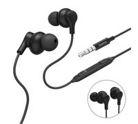 Hama Popply - Auricolari in-ear, microfono, protezione antipiega, 3,5 mm, colore: Nero