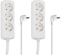 HAMA Presa Multipla a 3 Vie Schuko, Bianco (Confezione da 2)