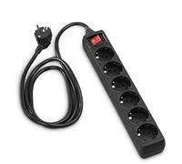 Multipresa Hama 6 prese Schuko con interruttore nero