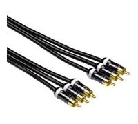 Hama ProClass YUV Cable, 3 RCA - 3 RCA, metal, 3.0 m cavo video e componente (YPbPr) 3 m 3 x RCA Nero NEW