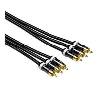 Hama ProClass YUV Cable, 3 RCA - 3 RCA, metal, 1.5 m cavo video e componente (YPbPr) 1,5 m 3 x RCA Nero NEW