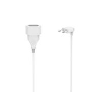 Hama Prolunga cavo di estensione elettrico a gomito 3 m - Spina europea ad angolo tipo C (2 pin, senza terra), ideale per spazi ristretti e interni - bianco