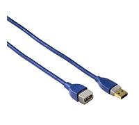 Hama Prolunga USB A/USB A, 3.0, 1.8 mt, Connettori Dorati, 3 Stelle, Blu