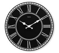 Hama Orologio da parete Rab, Horl. Quarzo, sil., MDF, Vintage, Ø30cm, Nero