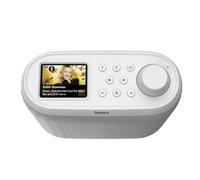 Hama Radio digitale Internet Dab/Dab+/FM da incasso, Bluetooth, WiFi, AC, schermo a colori da 2,4", altoparlante potenza 5W, sveglia, USB-C, uscita cuffie, ingresso jack 3,5 mm - bianco
