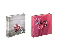 Hama Rustico - Photo albums (Rosso, Bianco, Grigio) & Singo Album Per 200 Foto da 10 x 15 cm, Rosa