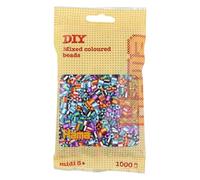 Hama Sacchetto di perline | Circa 1000 perline Midi Fuse | Decorazione a mosaico Arti e mestieri per bambini creativi dai 5 anni in su | Mix 90