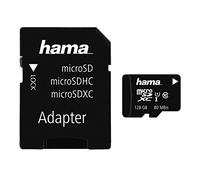 Hama Scheda microSDXC (128 GB, classe 10, UHS-I, 80 MB/s, incluso adattatore SD per le foto)