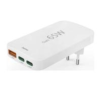 Hama Caricatore USB C (caricatore rapido 65 Watt, spina di ricarica per presa 2 x USB-C, 1 x USB-A, per cellulare, laptop, tablet, supporta Power Delivery, caricatore USB multiplo con tecnologia GaN),