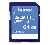 Hama SDXC 64GB - memory cards (Blue, Secure Digital Extended Capacity (SDXC), UHS-I)