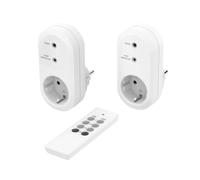 Hama - Set 2 prese radiocomandate, max 3500 watt, spina/presa Schuko, con telecomando